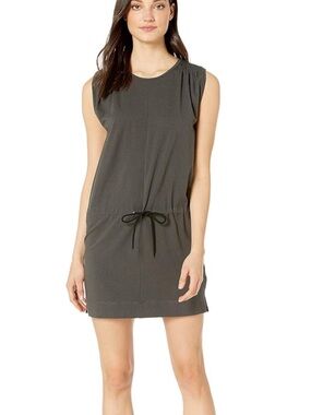 Current/Elliott Angeline Sleeveless Drawstring Mini Dress Sz 1 Dark Grey Cotton